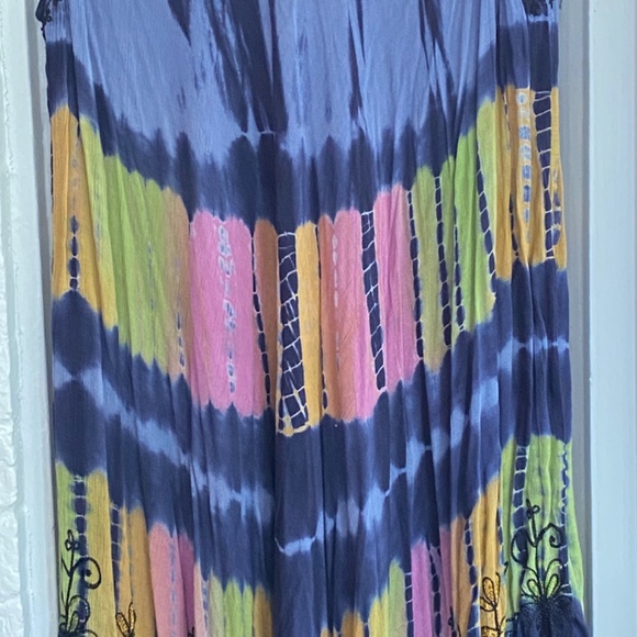 JUST CRUISING Hippie Dress 100% Rayon Tie Dye Hippie Dress Made In India - Picture 8 of 9